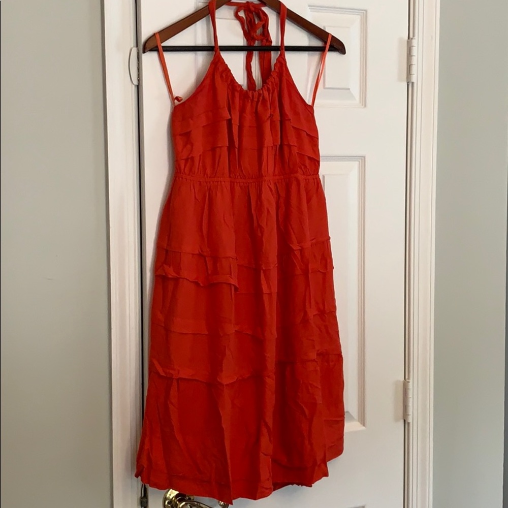 Maternity burnt orange dress, A pea in the pod